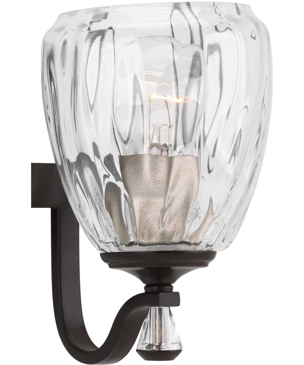 Anjoux 3-Light Clear Water Glass Luxe Bath Vanity Light Antique Bronze