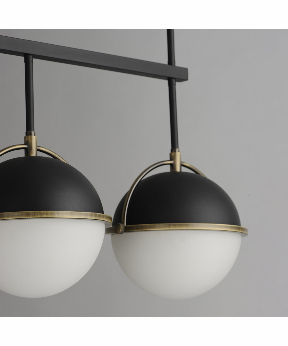 Duke 4-Light Linear Pendant Black/Weathered Brass