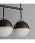 Duke 4-Light Linear Pendant Black/Weathered Brass