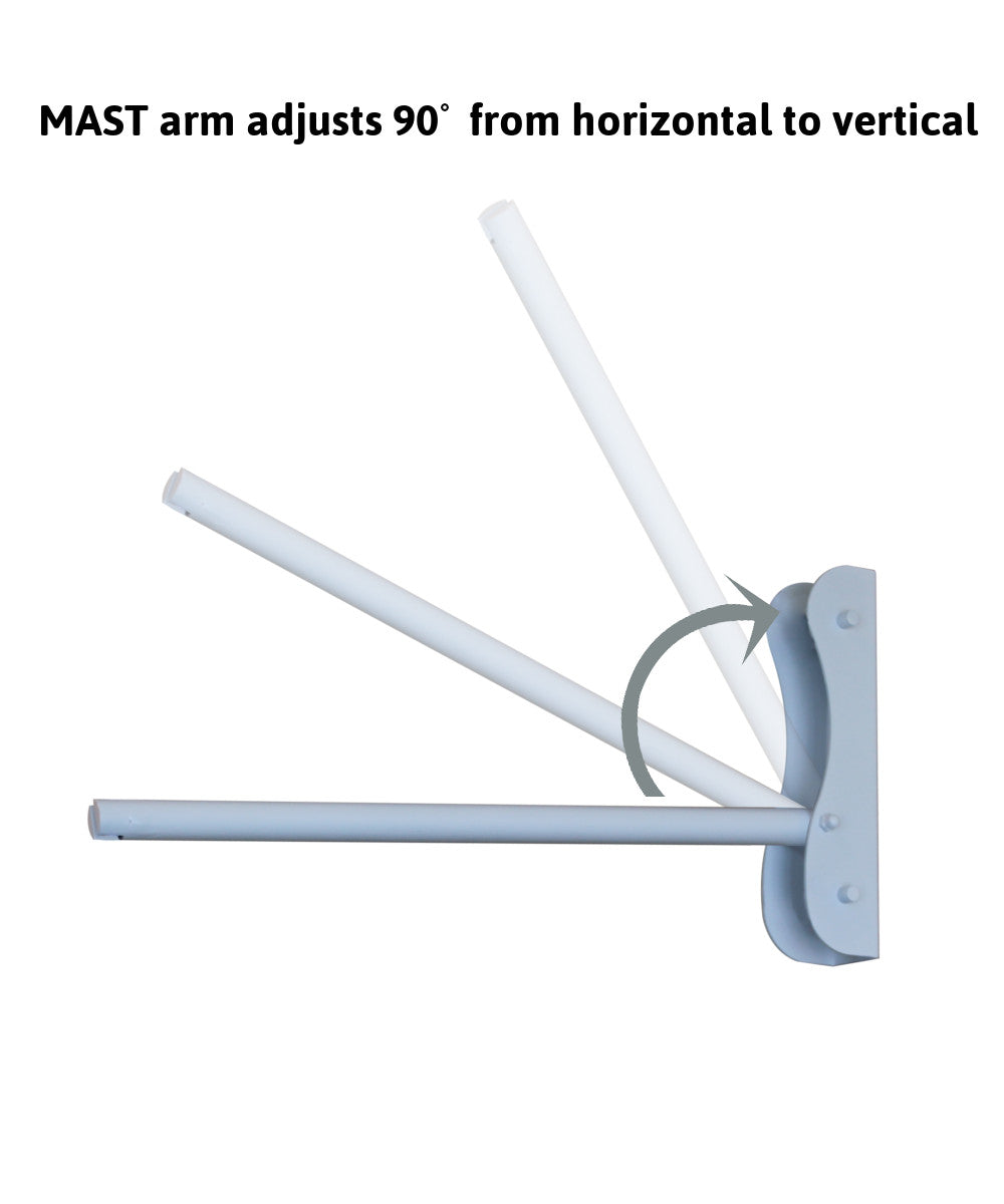 12"W MAST Plug-In Wall Mount Pendant 1 Light White Cord/Arm