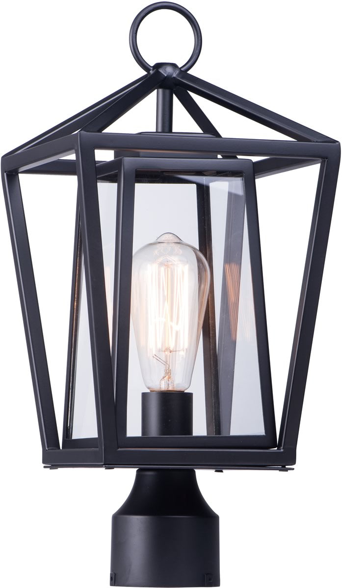 17"H Artisan 1-Light Outdoor Post Lamp Black