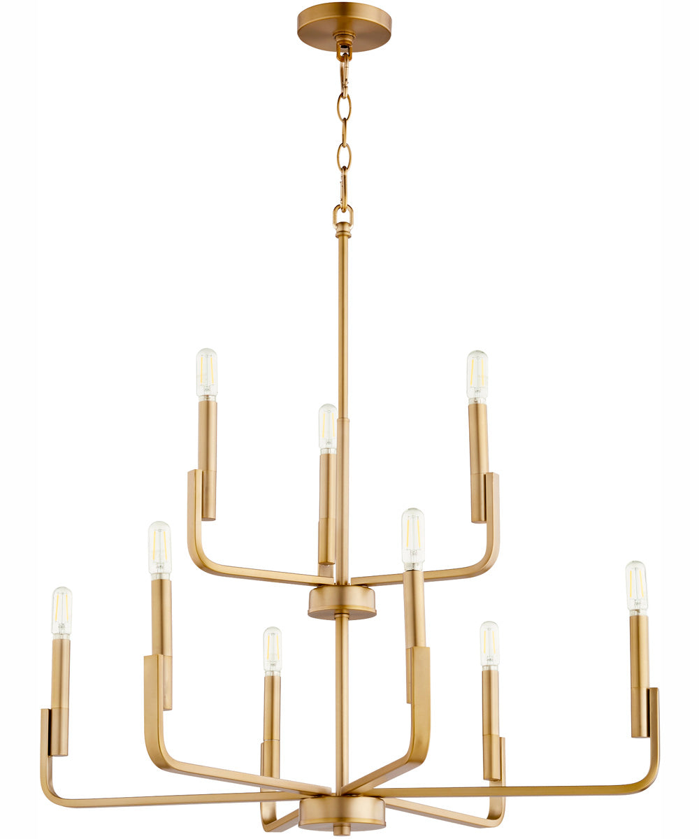 Tempo 9-light Chandelier Aged Brass