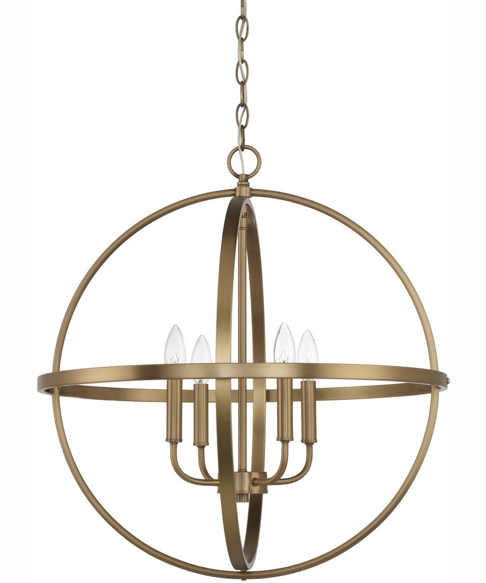 Hartwell 4-Light Pendant Aged Brass