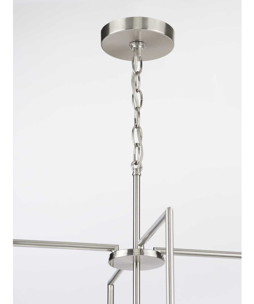 Replay 4-Light Etched White Glass Modern Pendant Light Brushed Nickel