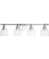 Ambrose 4-Light Farmhouse Clear Glass Bath Vanity Light Polished Chrome