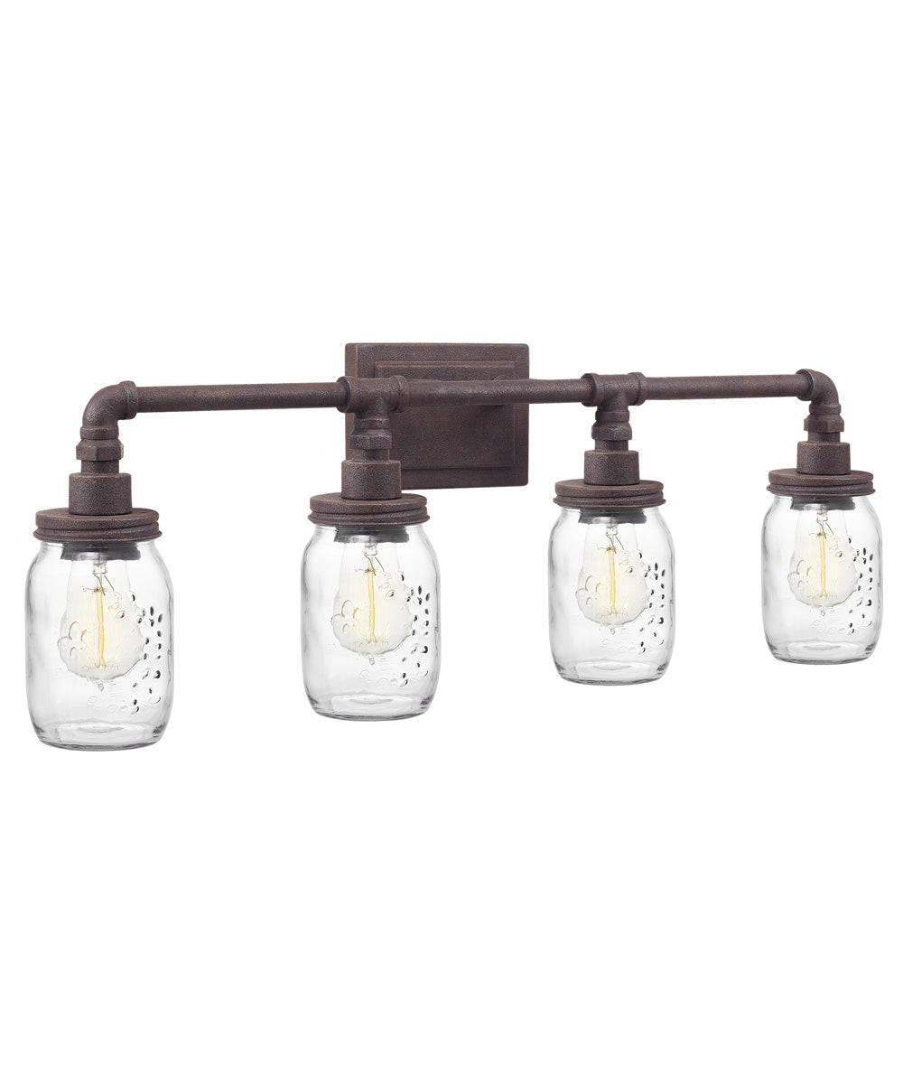 Squire Extra Large 4-light Bath Light Rustic Black
