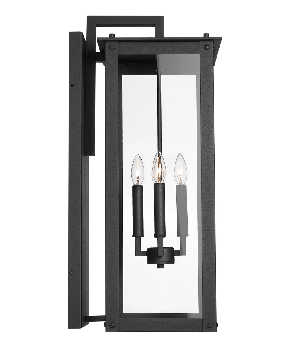 Hunt 4-Light Outdoor Wall Mount Rain or Shine - Black with Clear Glass