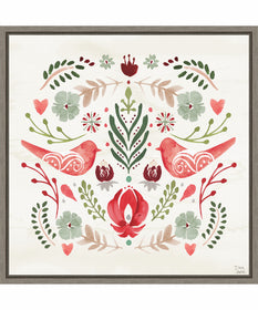 Framed Festive Season III by Dina June Canvas Wall Art Print (22  W x 22  H), Sylvie Greywash Frame