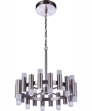 Simple Lux 2-Light Chandelier Brushed Polished Nickel