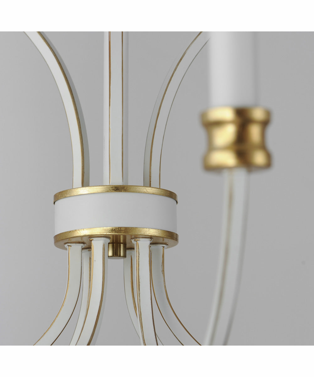 Charlton 9-Light Chandelier Weathered White/Gold Leaf