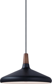 15"W Nordic 1-Light Pendant Walnut / Black