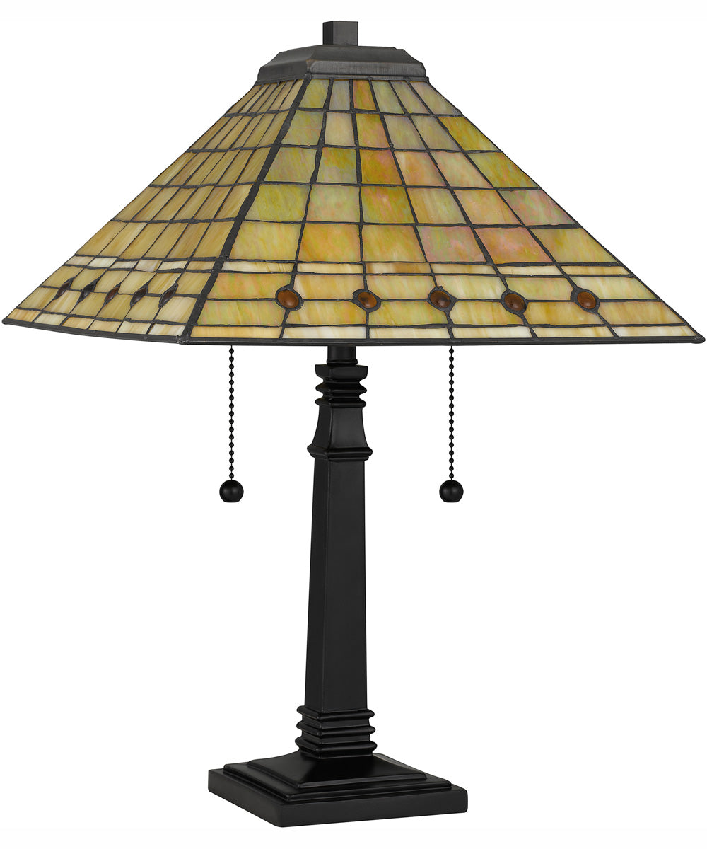 Tiffany Small 2-light Table Lamp Matte Black