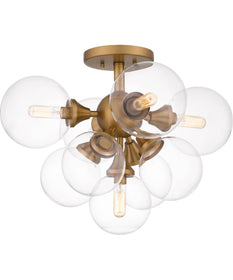 Glinda Large 5-light Semi Flush Mount Brushed Weathered Brass