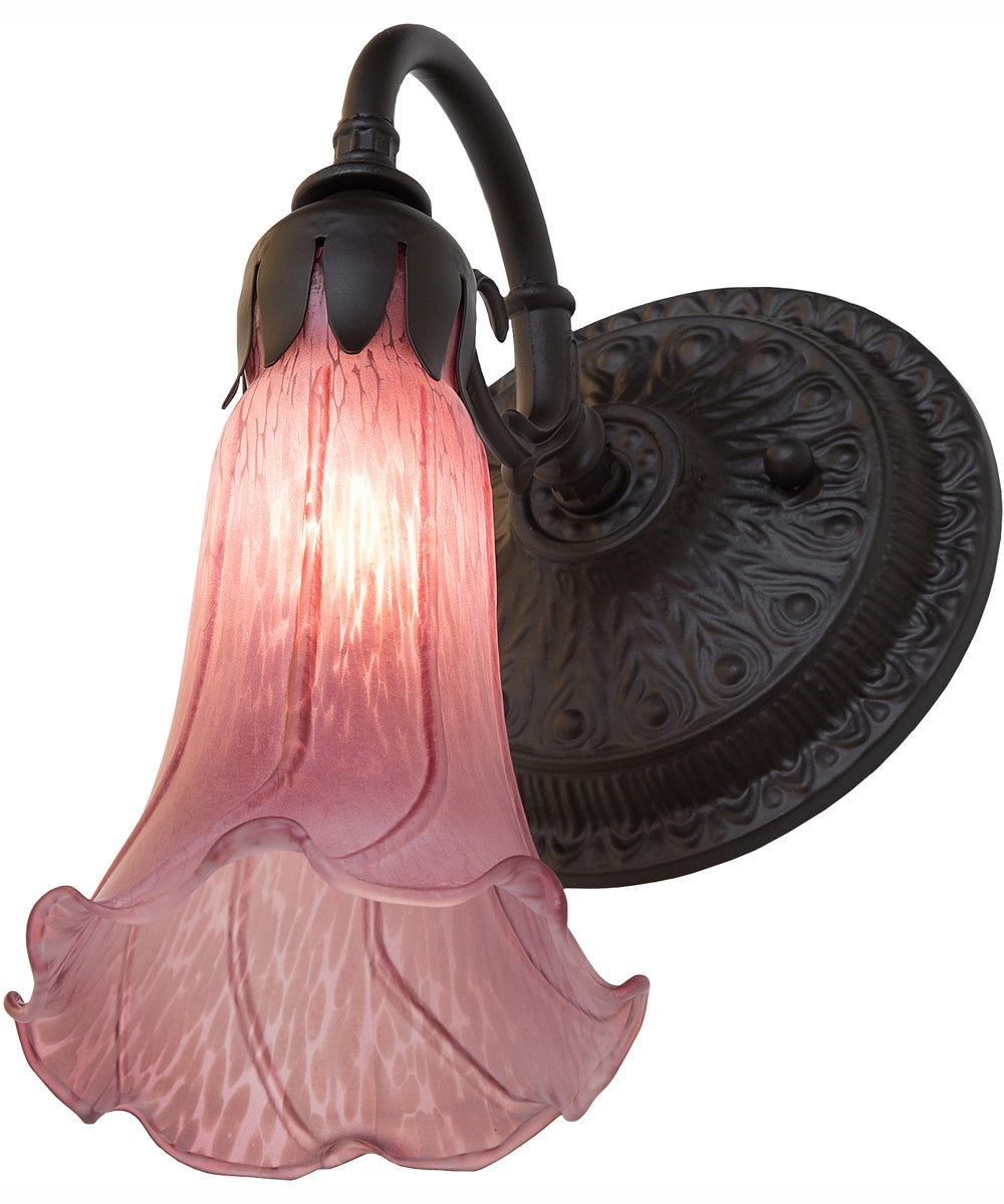 5.5" Wide Lavender Tiffany Pond Lily Wall Sconce