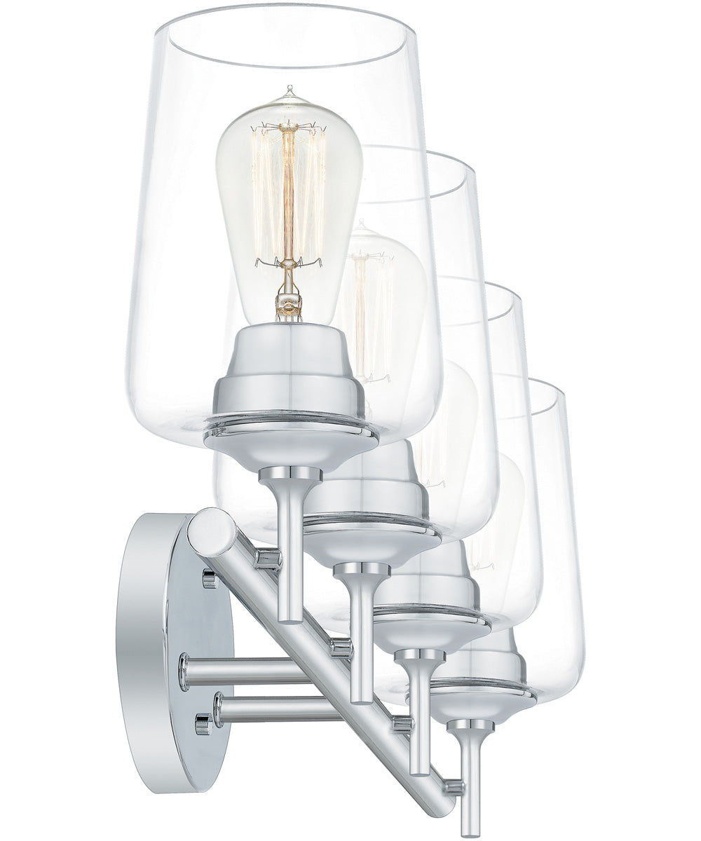 Miller Extra Large 4-light Bath Light Polished Chrome