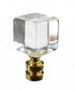 2"H Acrylic Cube Polished Brass Base Finial