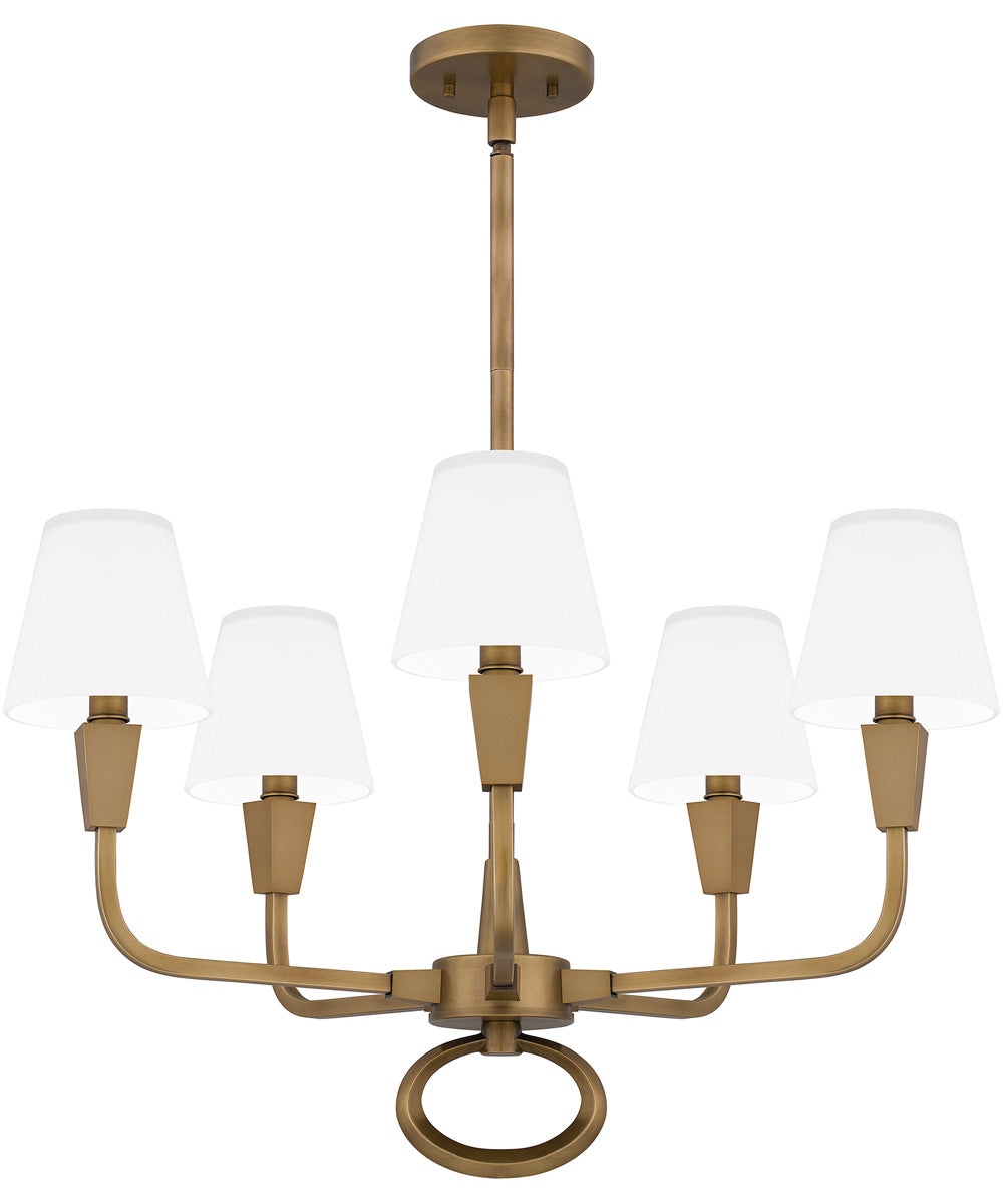 Mallory 5-light Chandelier Weathered Brass