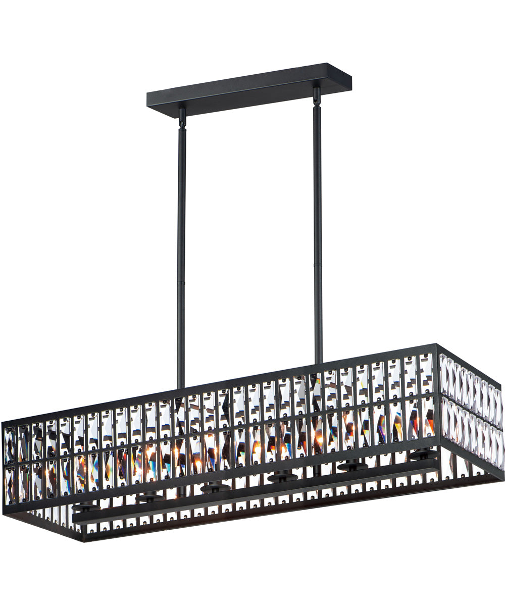 Madeline 10-Light Linear Island Pendant Black