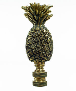 Pineapple Lamp Finial Antique Brass 3"h