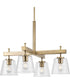 Saffert 4-Light New Traditional Clear Glass Chandelier Light Vintage Brass