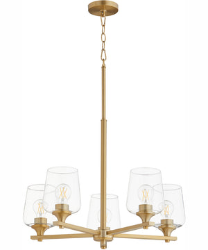 Veno 5-light Chandelier Aged Brass