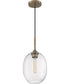 8"W Aria 1-Light Pendant Burnished Brass