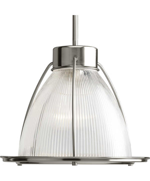 Prismatic Glass 1-Light Clear Prismatic Glass Coastal Mini-Pendant Light Brushed Nickel