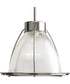 Prismatic Glass 1-Light Clear Prismatic Glass Coastal Mini-Pendant Light Brushed Nickel