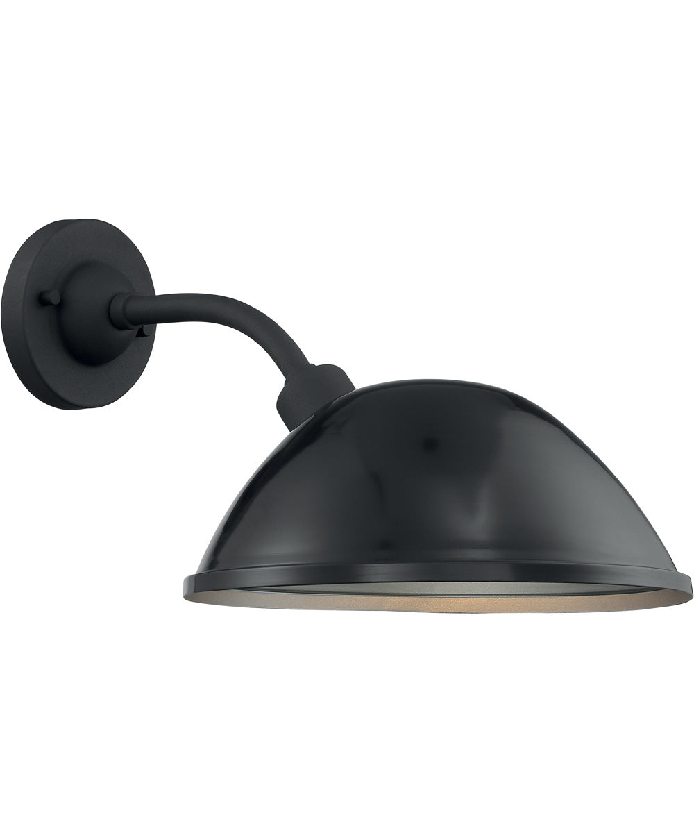 11"H South Street 1-Light Outdoor Gloss Black / Silver