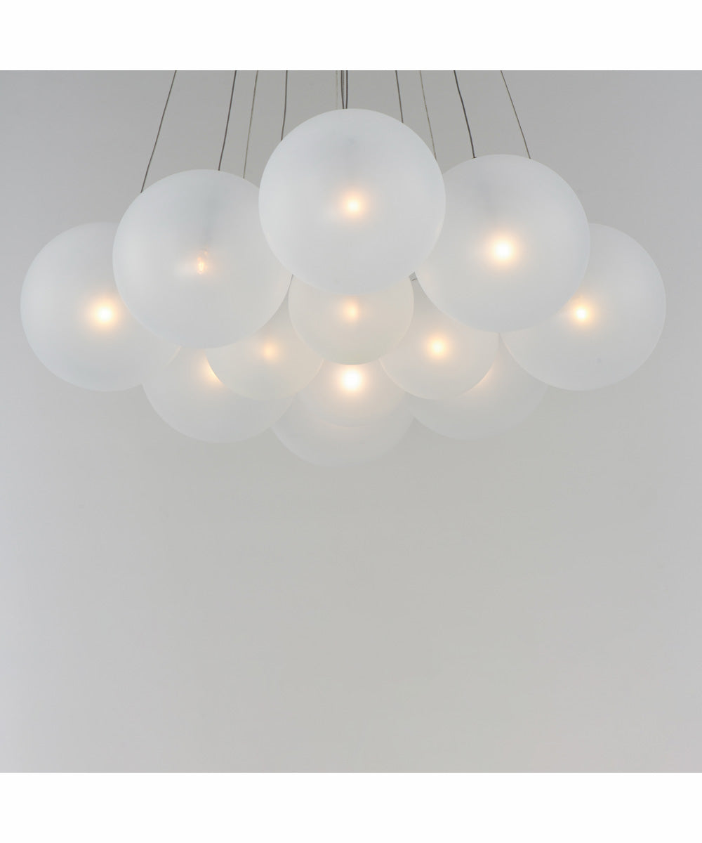 Burst 12-Light LED Pendant - Frost Satin Nickel