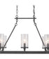 Gresham 8-Light Clear Seeded Glass Farmhouse Chandelier Light Graphite
