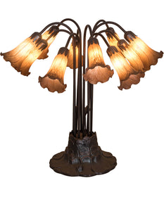 22"H Amber Pond Lily 10 Light Table Lamp