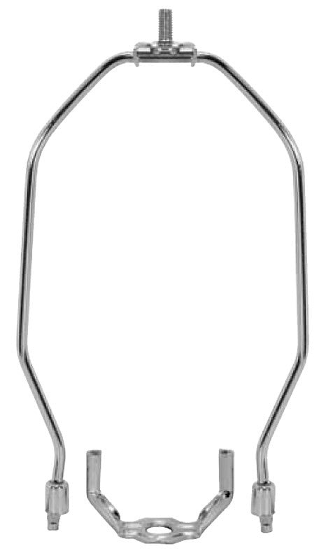 11" Heavy Duty Harp Fitter For Lamp Shades Polished Nickel