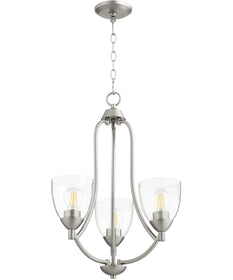 18"W Barkley 3-light Chandelier Satin Nickel w/ Clear/Seeded