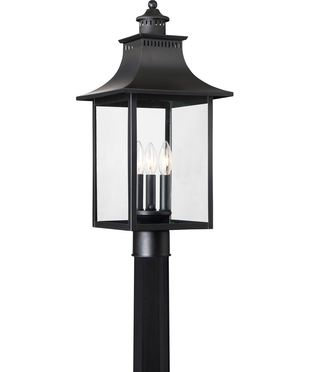 Chancellor Large 3-light Outdoor Post Light Mystic Black