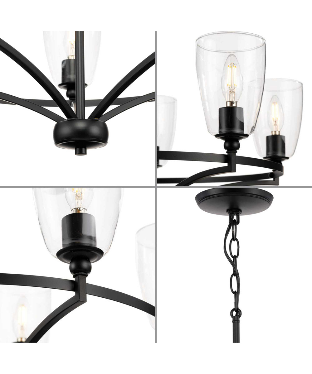 Parkhurst 5-Light New Traditional Clear Glass Chandelier Light Matte Black