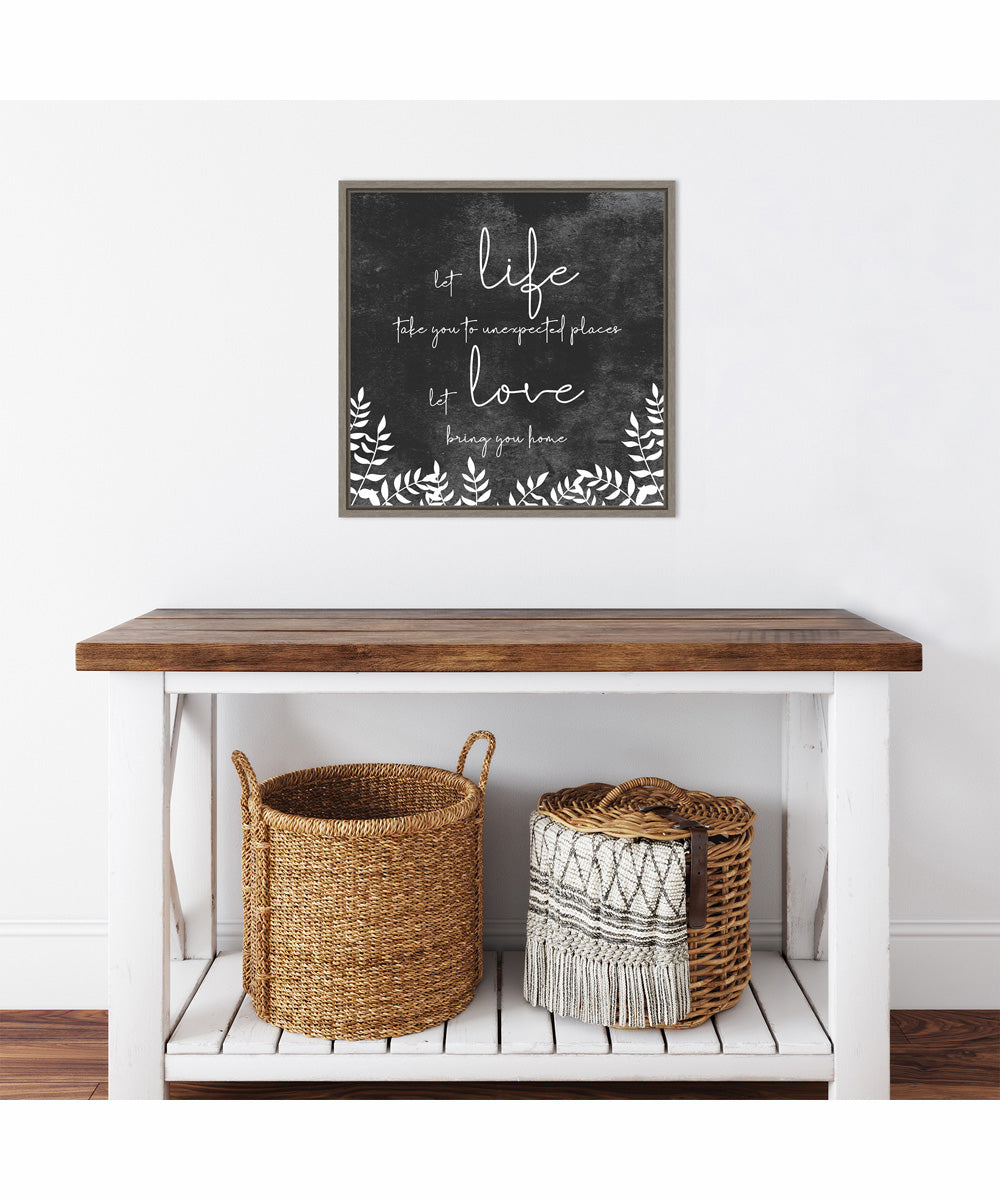 Framed Let Love by JJ Design Canvas Wall Art Print (22  W x 22  H), Sylvie Greywash Frame