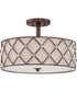 Brown Lattice Large 3-light Semi Flush Mount Copper Canyon