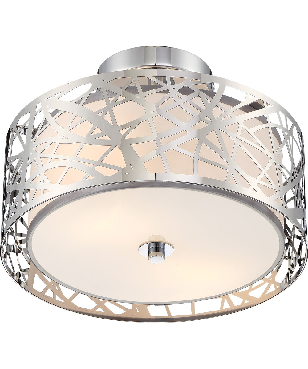 Abode Small 2-light Semi Flush Mount Polished Chrome