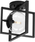 Atwell 10" 1-Light Mid-Century Modern Clear Glass Semi-Flush Mount Light Matte Black