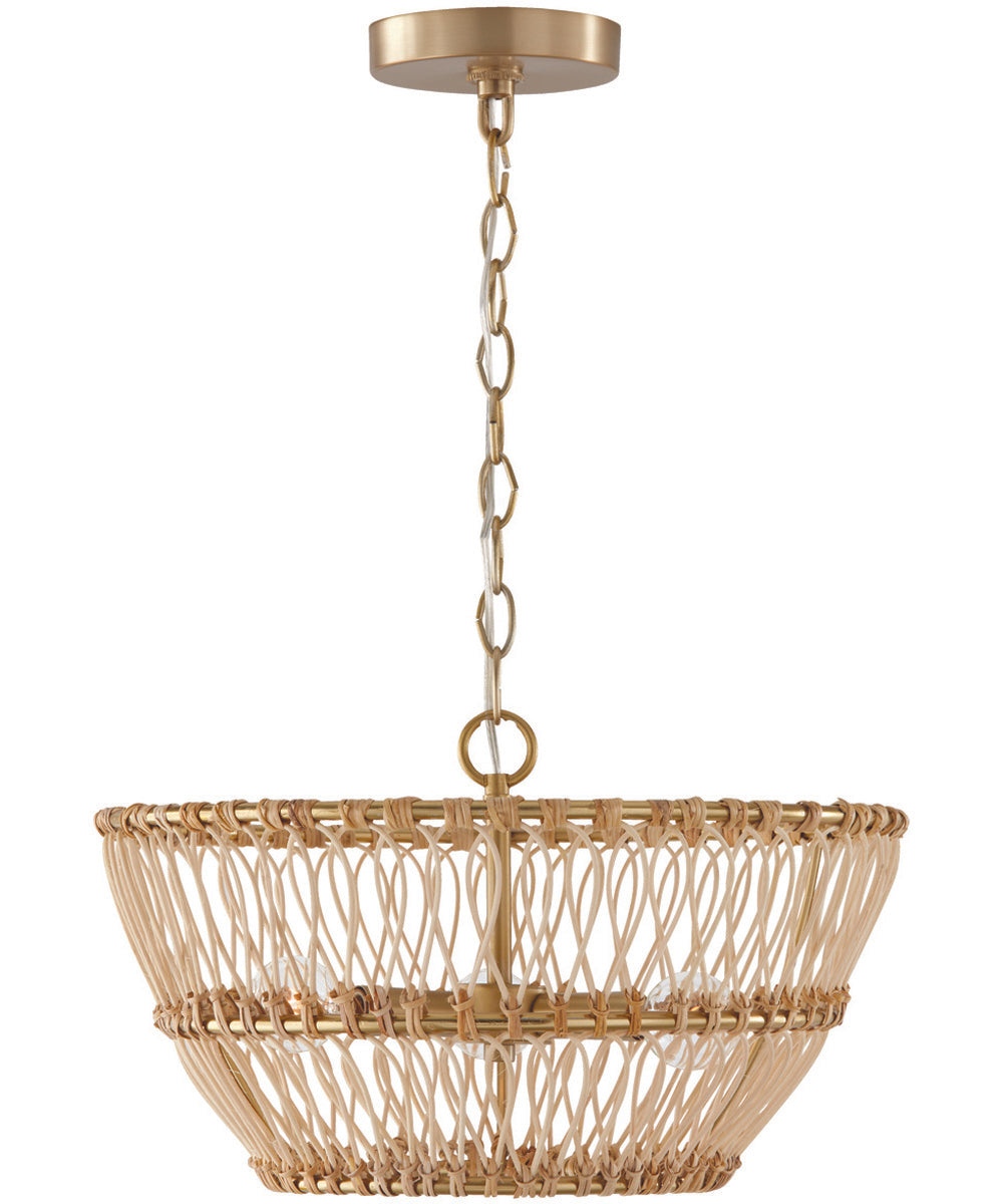 Wren 3-Light Semi-Flush Matte Brass