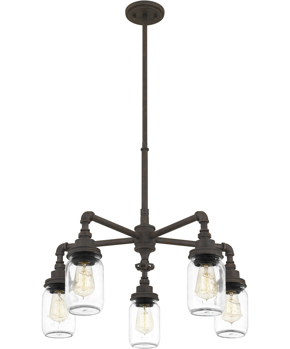 Squire 5-light Chandelier Rustic Black