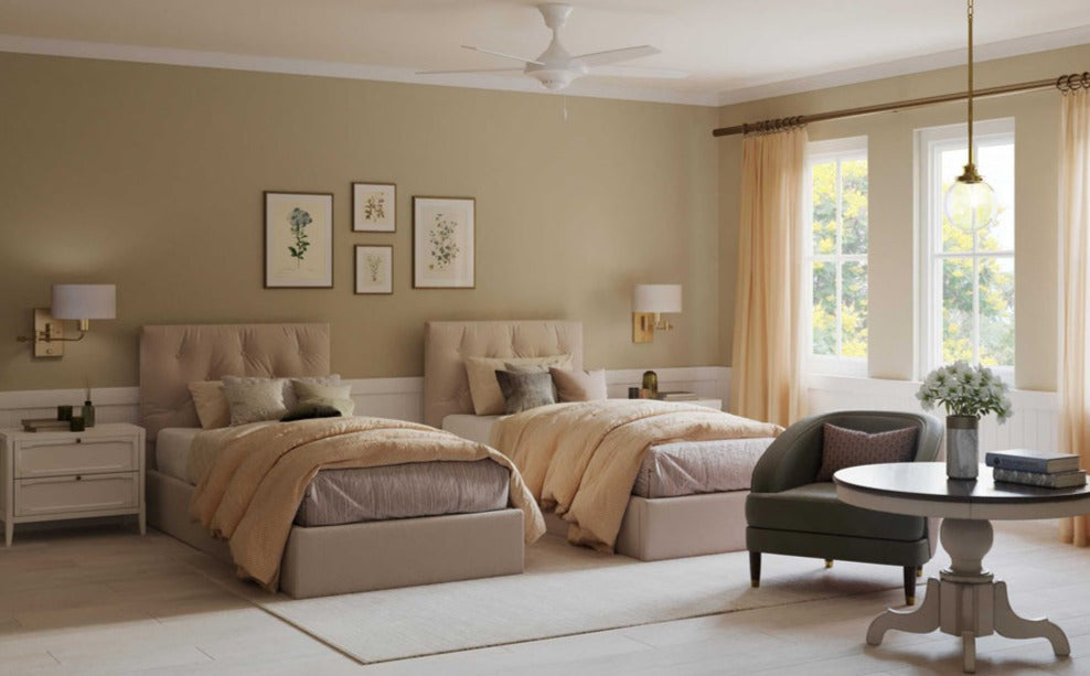 Carrick  1-Light Summer Linen Shade Transitional Wall Light Vintage Brass