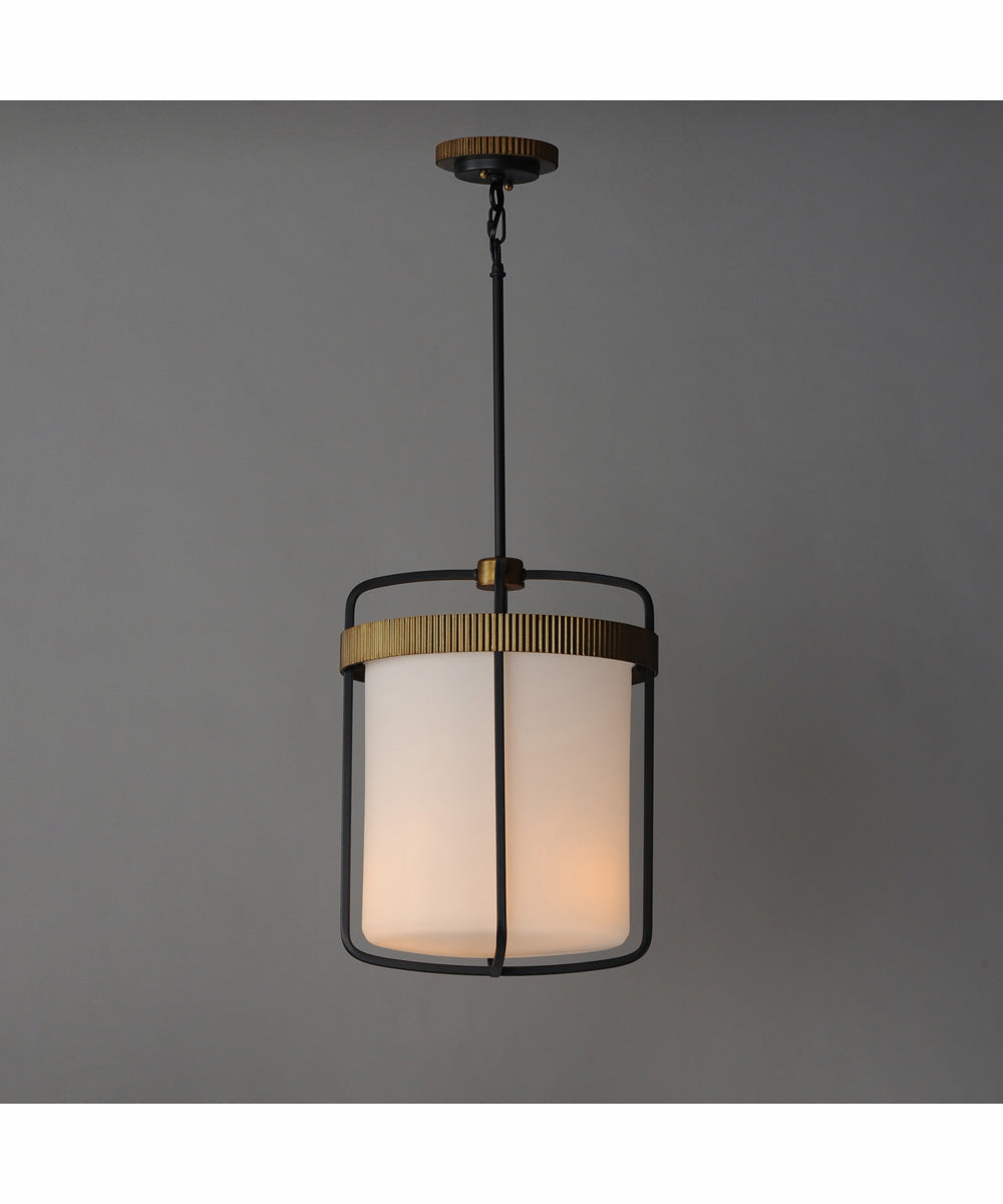 Ruffles 3-Light Pendant Black / Antique Brass