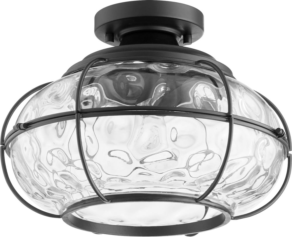 13"W 1-light Ceiling Flush Mount Noir