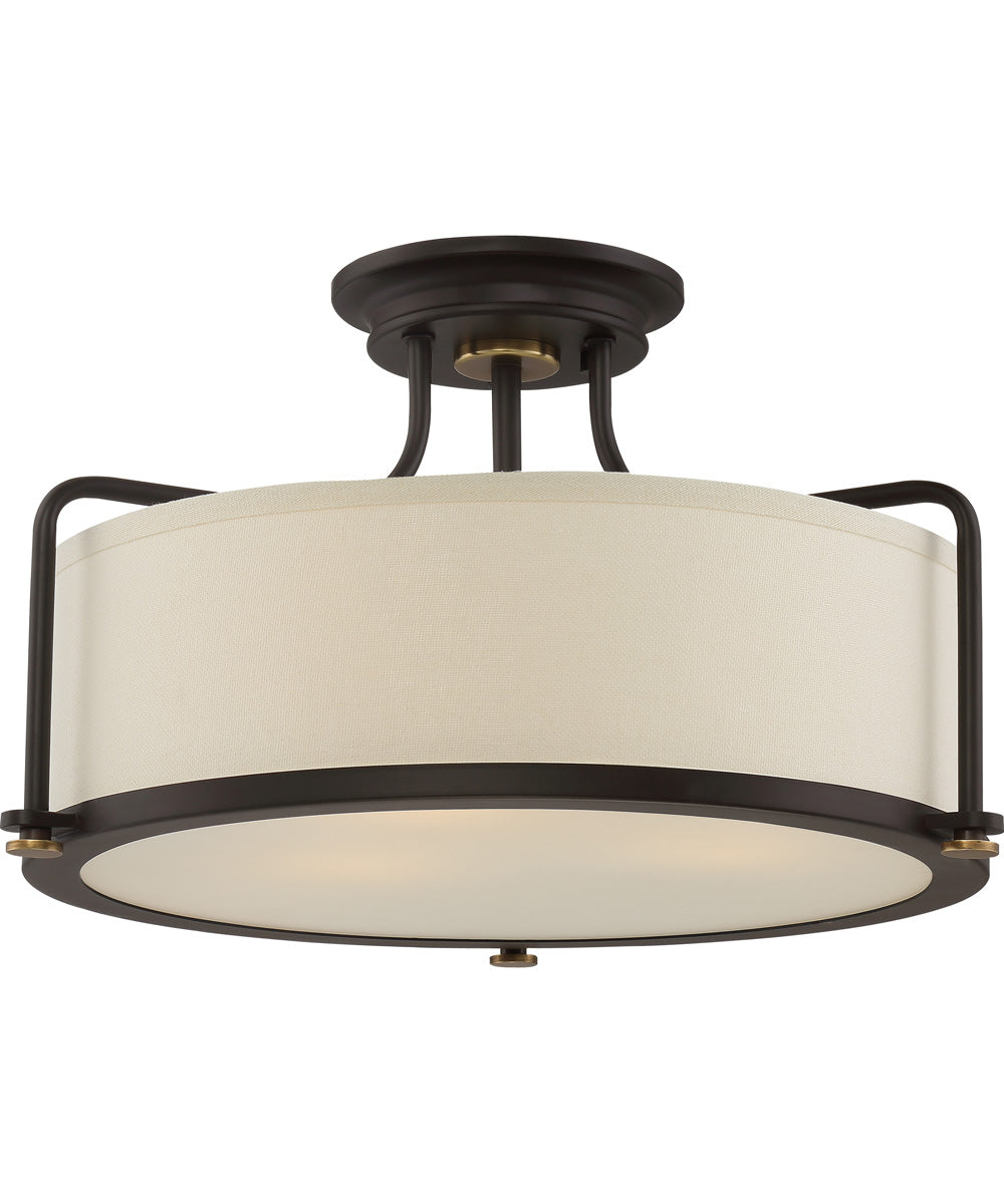 Calvary Large 3-light Semi Flush Mount Western Bronze