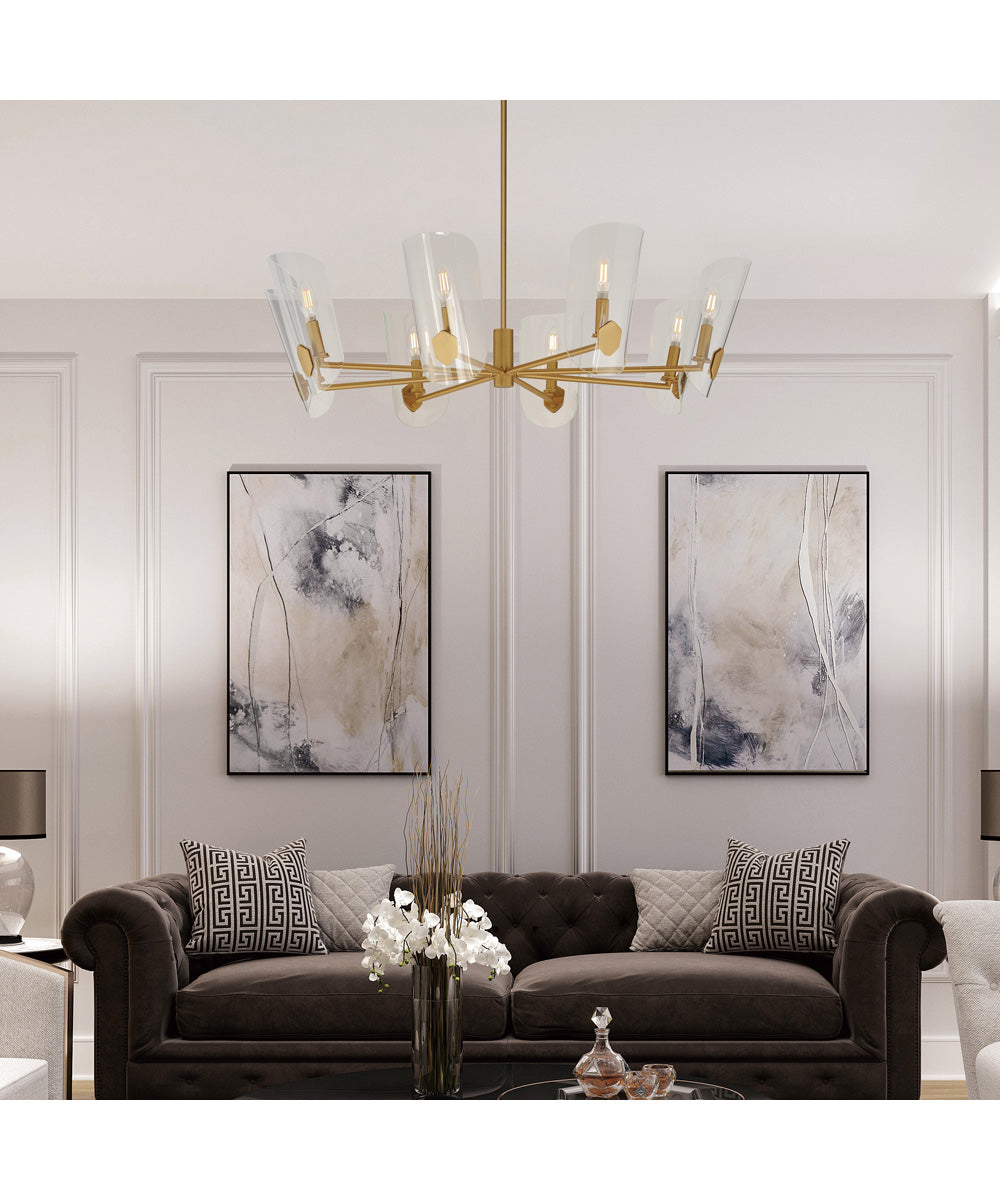 Armory 8-Light Chandelier Natural Aged Brass