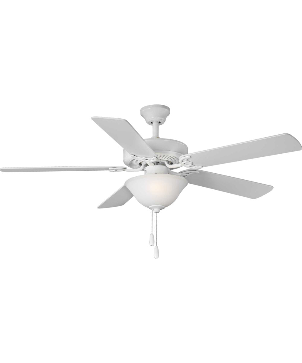 AirPro 52" 5-Blade Ceiling fan with Etched Light Kit White