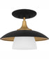 Fayette Small 1-light Semi Flush Mount Earth Black