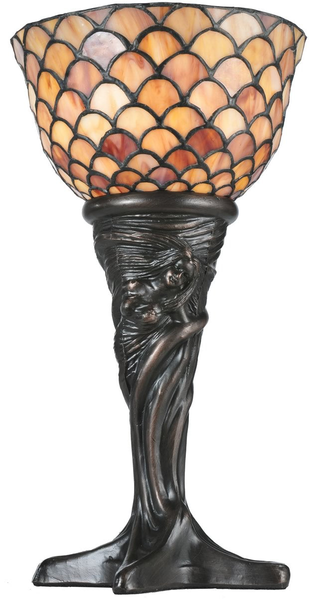 15"H Tiffany Fishscale Mini Lamp